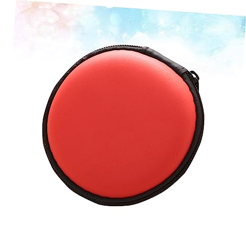 NUOBESTY Red Coin Bag Headphone Pouch Zipper Protect Pouch for Earbuds Cable Usb Memory Card Case2