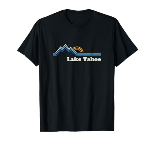 Retro Lake Tahoe California Vintage Sunrise Mountain T-Shirt