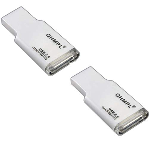 Quantum QHM5165 Micro SD Card Reader 3 in 1 USB Flash Drive (White), Set of 2