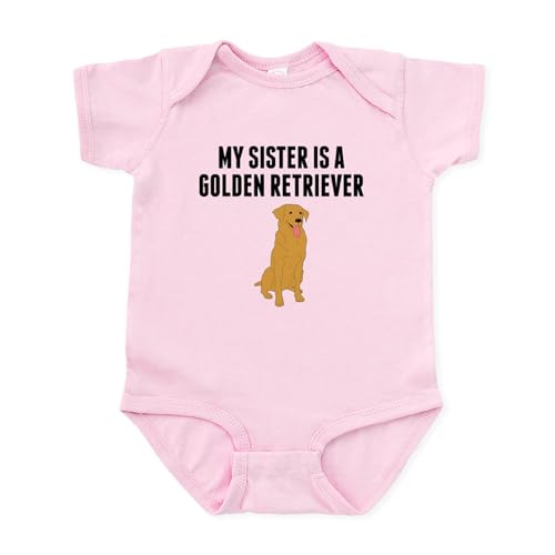 CafePress My Sister is A Golden Retriever Body Suit Cute Infant Bodysuit Baby Romper