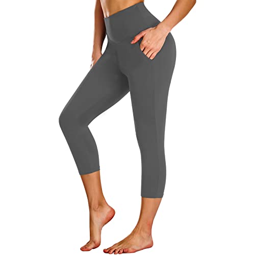 Leggings con bolsillos para mujer pantalones de yoga cintura alta capri XXL