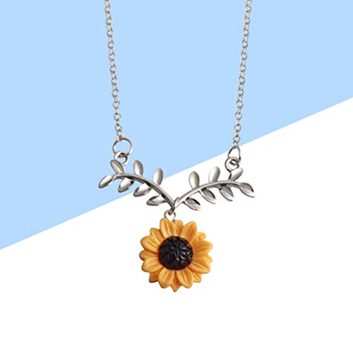 Colar de corrente de girassol FENICAL com pingente de liga e gargantilha para mulheres e meninas (pr