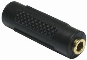 rhinocables Jack Coupler Joiners Combine 2 Leads Female-Female Sockets Extension Connection (3.5mm, Black STEREO)