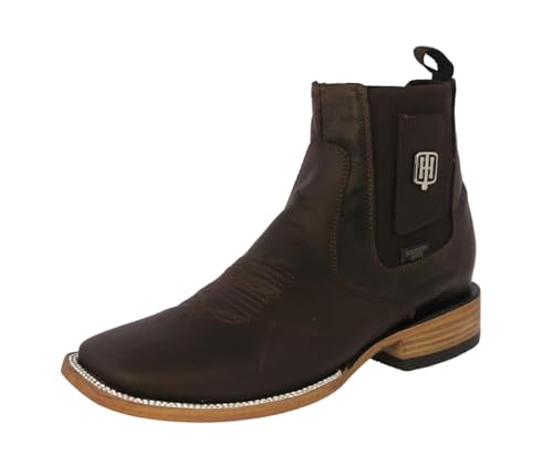 El Presidente Mens Brown Chelsea Boots Leather Cowboy Dress Botas Vaquero