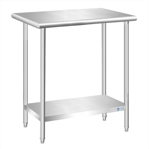 KUARBARR Stainless Steel Table Commercial Stainless Steel Metal Prep Table for Restaurant Garage Storage 30 x 12 x33 Inch