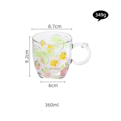 Taza de vidrio para desayuno que evita quemaduras gracias a su asa y cristal grueso 3