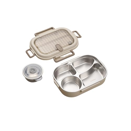 SENKAR 弁当箱 2000ml 304ステンレス 保温ランチジャー 真空断熱 スープ容器 漏れ防止 電子レンジ対応 4つの仕切り 断熱バッグ付き 通勤・通学・旅行・ピクニック・アウトドア 仕事用 学生用 男女兼用 (2000ml(4つのコンパートメント