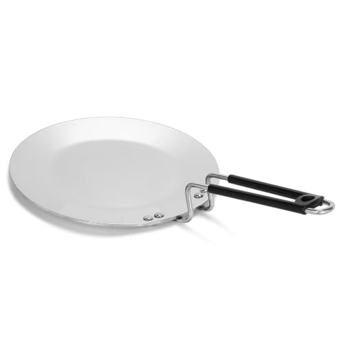 Image of HORNBILLS SAS Platinum Tri-Ply Stainless Steel Non-Stick Roti & Chapati Tawa | 25 cm, 4 mm Heavy Bottom | for Paratha & Thepla | Stay-Cool Handle | Gas & Induction Compatible | 5-Year Warranty