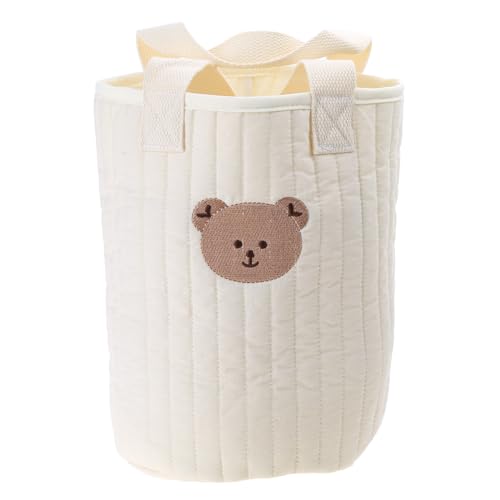 REDYY Bear Storage Bucket Beige Cotton Storage Basket Diaper Bag Large Capacity Cotton Storage Bin for Home Nursery Room Bear Storage Bucket