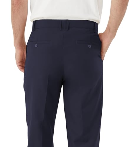 Image of Men's Tall Classic Fit Flex Flat Front Dress Pants Formal Pants for Business & Office