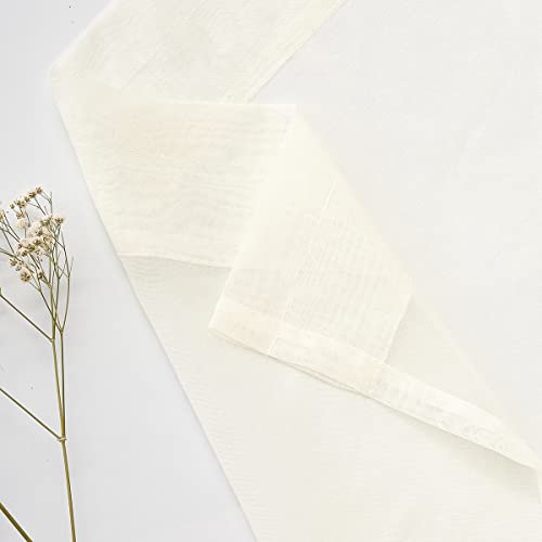 Window Beige Sheer Curtains 45 Inch Length 2 Panels, Rod Pocket Semi Sheer Curtain Panels For Kitchen, Sheer & Lightweight Small Window Treatments Curtains For Kids Room, Bedroom, Set Of 2, 52"X 45". #TOP6
