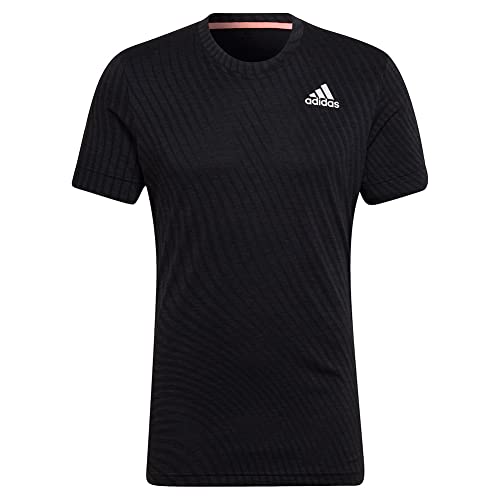 T-shirt de tennis Adidas Freelift noir S anti-remontée pour service sans gêne - 3