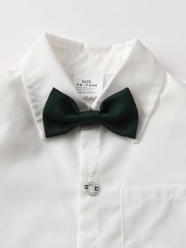 Image of Boarnseorl Baby Boys Shorts Sets, Infant Shirt+Shorts+Bow Tie+Vest,Toddler Gentleman Outfits Suits