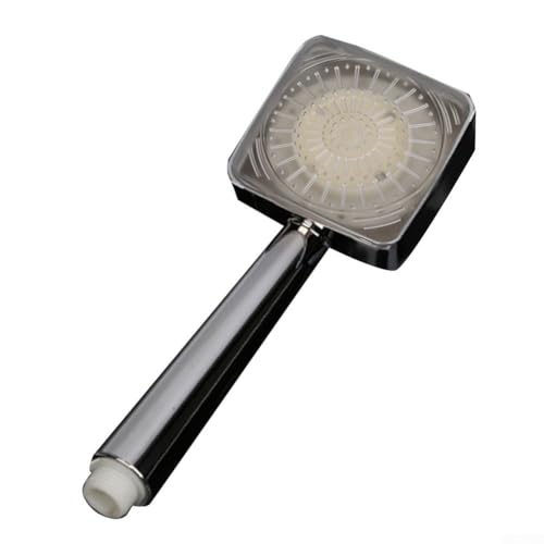 Pommeau de douche à main avec lumière LED avec capteur de changement de couleur pour salle de bain, finition chromée, en plastique ABS, pulvérisateur de douche alimenté par débit d'eau
