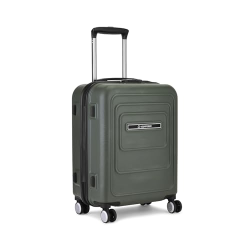 Image of uppercase Helix Solid (Cabin) 56Cm Textured Trolley Bag with Combination Lock, 8 Wheels, Eco Polycarbonate Luggage, Laundry Compartment, Durable Design for Travel - Suitcase for Men & Women Grey
