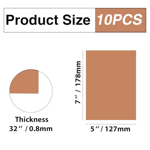 Image of 10Pcs Rose - Gold Anodized Aluminum Sheet 5 inch x 7 inch x 1 /32 inch (0.8mm) Corrosion-Resistant Metal Plates for Laser Engraving, DIY Crafting, Sign Making, Home Decor
