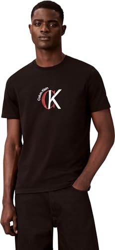 Calvin Klein SS 30S Whsl Ckj 2Tone CK Graphic Lv14Re829G T-Shirts Graphiques, Black (Black), L Homme