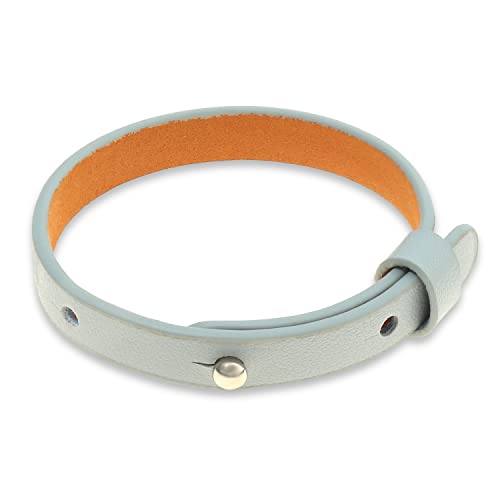 Made by Nami Veganes Leder-Armband in Versch. Farben - Verstellbares Herren-Surfer-Armband für Männer - Casual Schmuck (Hellblau)