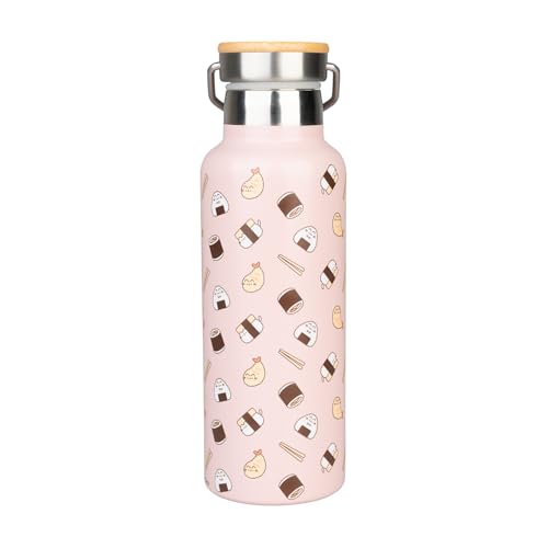 Botella de agua acero inoxidable mujer Pusheen - Cantimplora Termica 500ml con Asa para gimnasio u oficina | Water bottle con Aislamiento Doble pared Frio/Calor | Regalo original mujer