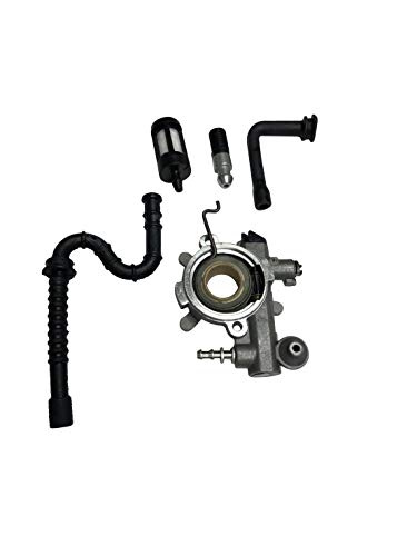 ENGINERUN Oil Pump and Worm Gear Oiler Fuel Oil Hose Fuel Filter (6 PCS) Assembly Compatible with Stihl MS340 MS360 Chainsaw Replacement Parts OEM Ref 1125-640-3201 11256403201 - Thumbnail 2