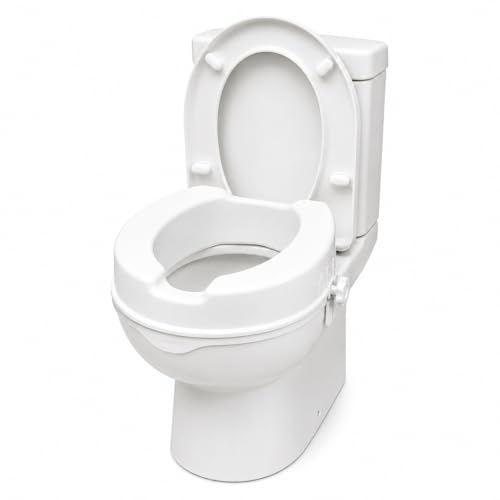 PLUS SANTE - Rehausseur WC Oasis 5,10,15 cm avec ou sans Couvercle, Installation sans Outils, Fixation Sécurisée, Charge Max 150 kg, Adaptable & Facile à...