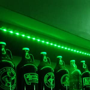 Yunbo Green Led Strip Light 4Mm Narrow Width, Dc 12V 16.4Ft/5M 600 Leds Smd 2835 Cuttable Non-Waterproof Led Tape Light For Bedroom Kitchen Cabinet Lighting Decoration #TOP6