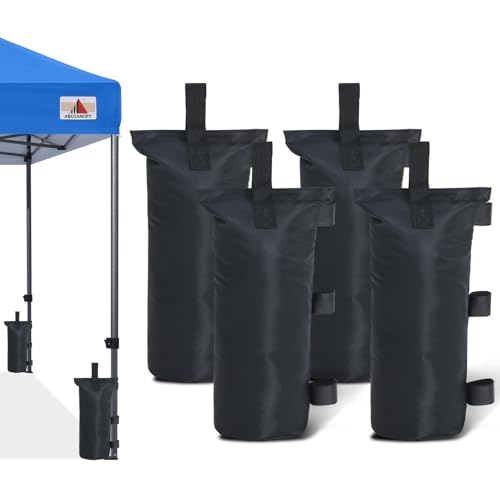 ABCCANOPY 150 LBS Extra Large Canopy Sand Bags 4-Pack Black (Without Sand)