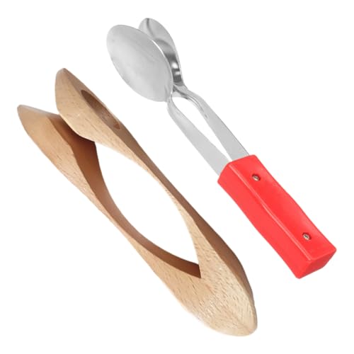 NULYLU 2個木製 スプーン 楽器 打楽器 音楽用 スプーン 子供 大人用 演奏用 リズム楽器 音楽教育 教材 家族の集まり パーティー 教室向け