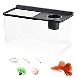 Pecera Pequeña con 3 Luces De Colores - Acuario con Alta Transparencia,Acuario Hidropónico para Decoración De Mesas En Espacios como Hogar Oficina Entrada Dormitorio