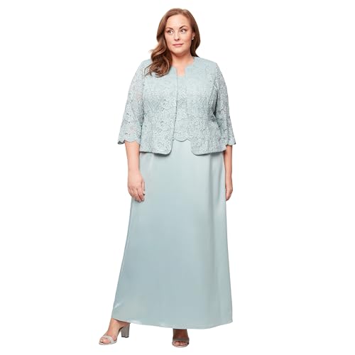 Image of Alex Evenings Womens Two Piece Mother of The Bride Dress with Lace Jacket