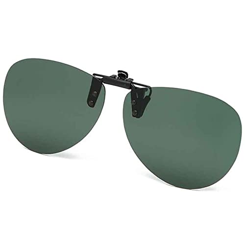 YQJY Sonnenbrille Zum Aufstecken, Matte Sonnenbrille, Polarisierte Clip-on-Sonnenbrille Mit Flip-up-Funktion,geeignet Zum Fahren Angeln Outdoor-Sport,DarkGreen Cover