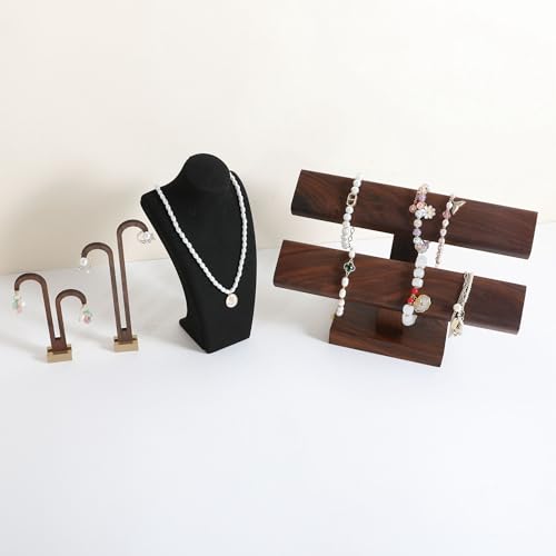 GemeShou walnut bracelet organizer holder for selling, wooden watch display T bar stand for selling, bracelet storage shelf for boutique store【Bracelet stand-High】 by GemeShou - Image 4