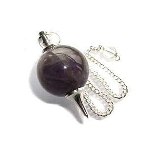 Amethyst Stone Ball Pendulum Dowsing Stone for Reiki Healing Clear Quartz Ball Pendulum with Chain Clear Quartz Ball Chain Dowser Pendulum for Crystal Healing 1 Ps-image-11