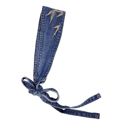 Ceinture corset large en denim brodée idéale pour sublimer une robe casual en soirée