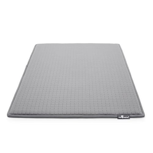 Paw Inspired Cooling Orthopedic Crate Pad for Dogs, Washable Memory Foam Dog Cooling Mat (35x22 Inch Medium/Large Size for 36 Inch Kennel, Gray)