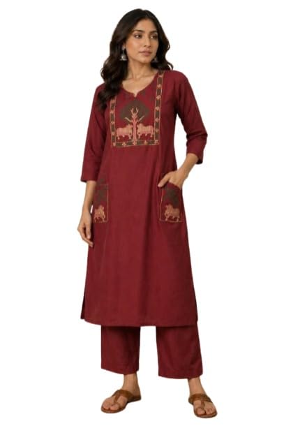 Kurta and Pant Set with Coordinated Trousers for Women-image-34