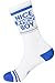 Gumball Poodle NICE JEWISH BOY Socks Make A Statement, Unisex Gym Sock: White and Blue