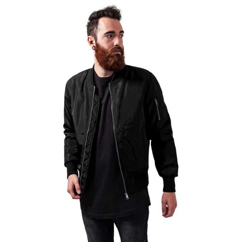 Urban Classics 2-Tone Bomber Jacket, Nero (Blk/Blk), S Uomo