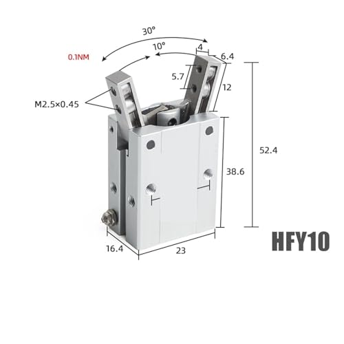 Cilindro neumático de pinza angular HFY10 para garras mecánicas eficientes 3