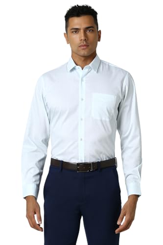 Image of Peter England Men Cotton Solid Slim Fit Shirt