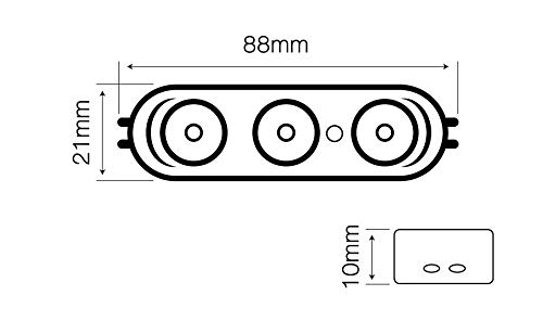 UNIVERSO STRISCIA LED 20 MODULI INDIPENDENTI 24W SMD 2835 DC 12V IMPERMEABILE IP65 - Colore Luce: Blu