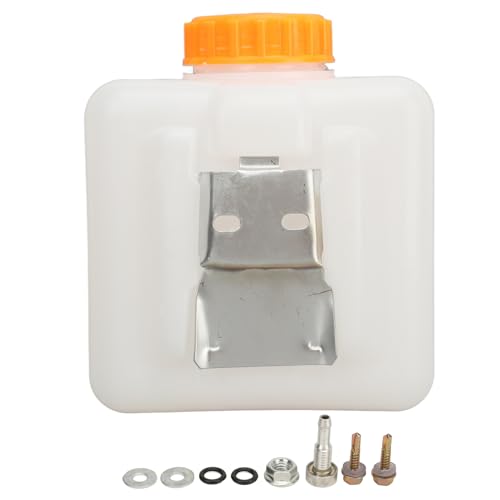 Kraftstoff Benzin Öltank 2,5L Kunststoff Kraftstofftank mit Öldüse und Metall Halterung, Universal Ölkanister Öl Benzin Tank für PKW LKW Luftparkheizung