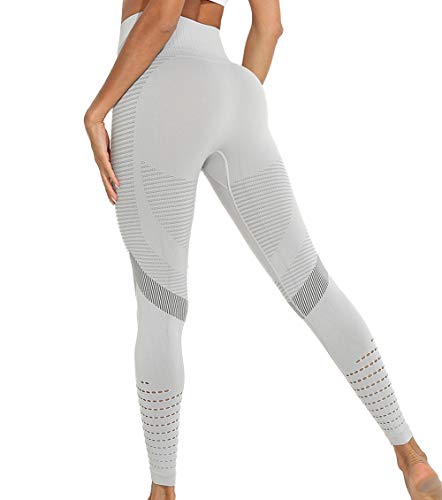KIWI RATA Legging de Sport Pantalon Fitness Femme Yoga Leggings Taille Haute Sexy sans Couture Respirant Collant Cover