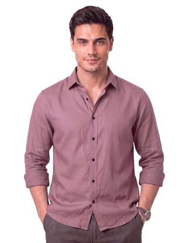 Image of Men's Cotton Blend Solid Casual Shirt Regular Fit Full Sleeve Shirt for Men Plain Formal & Casual Wear Collared Button Down Shirt