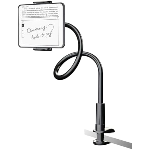 PlsHugek Gooseneck Kindle Tablet Holder Stand Adjustable Arm Mount for Reading in Bed Hands Free Kindle Paperwhite Accessories for iPhone, iPad,Tablet, Switch Cover
