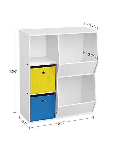 Songmics Toy Storage Organizer, With Compartments, Shelves And Fabric Bins, For Kids Room, Playroom, White #TOP6