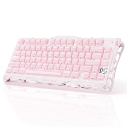 GravaStar Mercury K1 75% Pink Wireless Keyboard,...