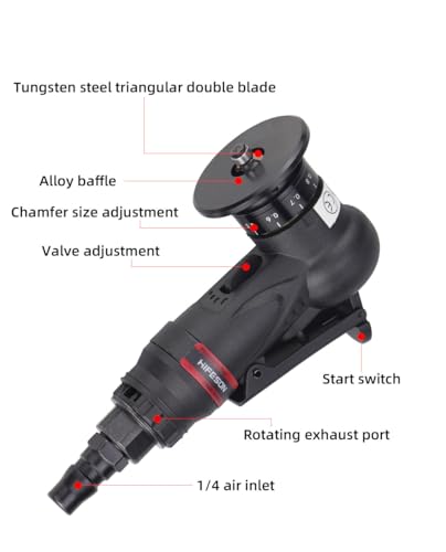 Image of Pnuematic Chamfer Deburring for Metal Trimming, Air Beveling Mini Chamfering Machine Small Handheld Grinder for Inner Hole and Metal Edge Deburring