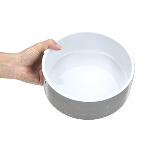 Petface Bone Ceramic Pet Bowl for Feeding and Watering, Suitable for Both Dogs and Cats, Grey/White, 20 cm (Pack of 1) - Image 4