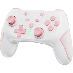 Matbip Wireless Pro Controller for Switch/Switch Lite/Switch OLED, wireless controller for switch with 2 back buttons, 3-level TURBO adjustable (Pink)